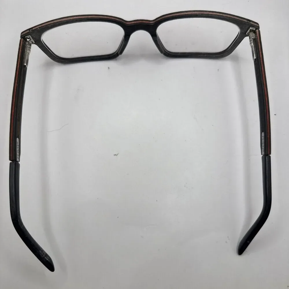Feb31st Damien 54-18-140 Red Grey Eyeglasses Frames Wood Italy $729 Feb 31st
